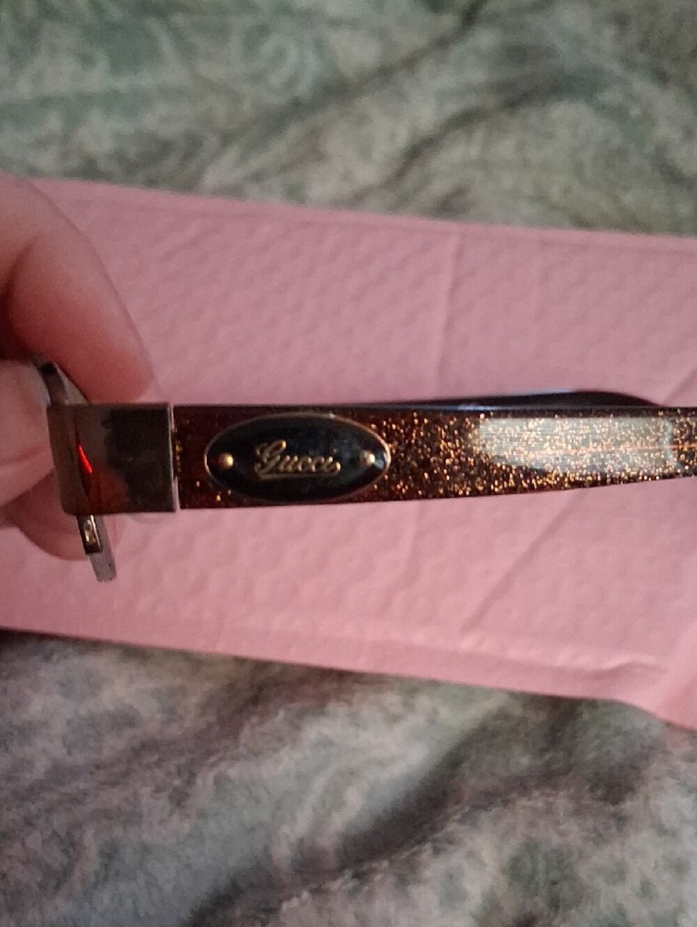 Gucci Brown Eyewear Arm with Subtle Gold Accents - Picture 3 of 6